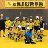 Kleine Rollhockeyspieler ganz groß