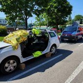 Rettungsheli wehte Seniorin um