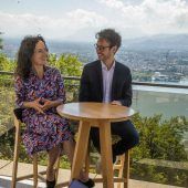 Grüne Doppelspitze Eva Hammerer und Daniel Zadra im VN-Sommergespräch. »A4