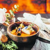 Safranrisotto mit Wallerfilet
