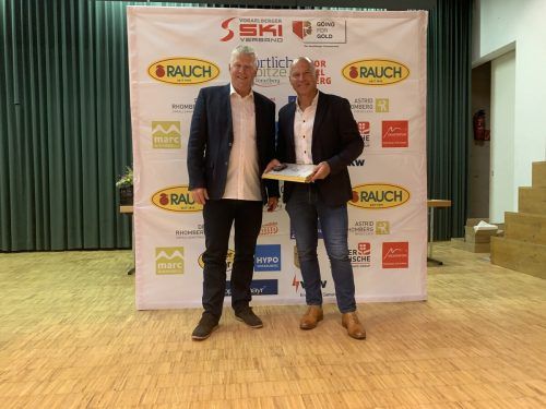 Gold-Förderer Marc Girardelli mit VSV-Präsident Walter Hlebayna (l.). ko