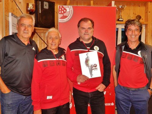 Peter Enz, Hans Wohlgenannt, Günther Stoß und Karl Sparer präsentierten ihr Jubiläumswerk.