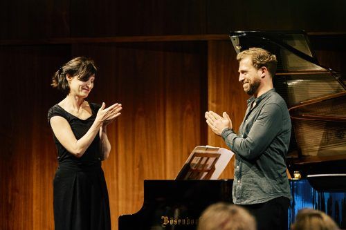 Pianistin Tamar Halperin und Tenor Julian Prégardien in der Reihe „Musik & Poesie“ bei den Bregenzer Festspielen. BF/Köhler
