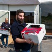 Farbanschlag durch Impfgegner im Impf- und Testzentrum in Hohenems. »A8