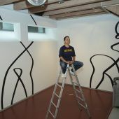 Arbeiten von ­Sabine Marte auf der ­Saumarkt-Fassade