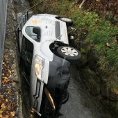 Autofahrer geht in Dornbirn im Kanal baden