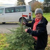 Lebenshilfe verkauft Christbäume am Gutshof