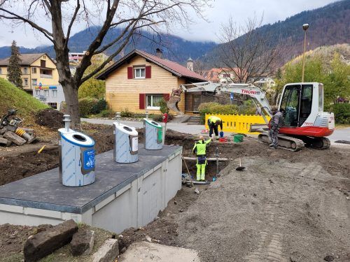 In der Färberstraße wurde vor Kurzem eine moderne Unterflur-Abfallsammelstelle aufgestellt. Stadt Bludenz