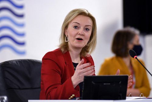 Britische Außenministerin Liz Truss geht mit Moskau in Sachen Ukraine-Krise hart ins Gericht. Reuters
