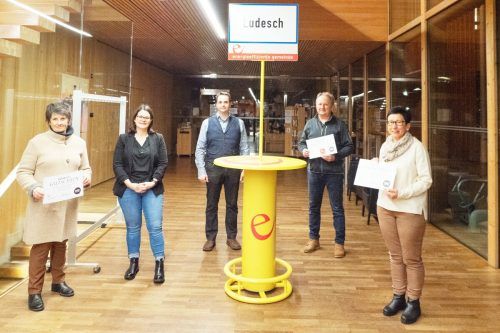 Das sind die Gewinner des Fahrradwettbewerbs in Ludesch: Bettina Zerlauth, Christine Müller und Christoph Thöni.  Gemeinde Ludesch