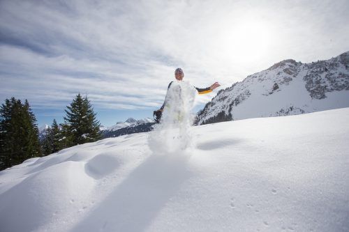 Denise aus Höchst gönnte sich eine Schneeschuhtour.