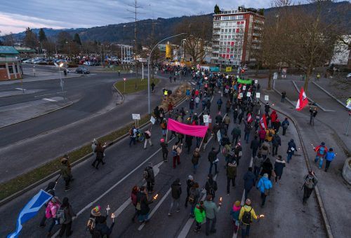 Heute, Samstag, find wieder eine Demonstrationen in Bregenz statt. VN/STiplovsek