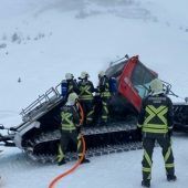 Pistenraupe fing Feuer