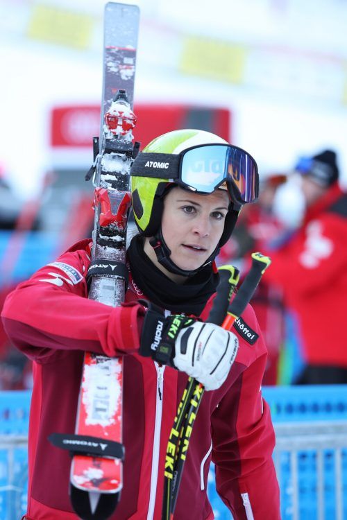 Lokalmatadorin Mirjam Puchner kommt mit drei Stockerlplätzen nach Altenmarkt-Zauchensee. gepa