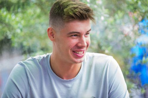 Luka Brajkovic freut sich, scorte er doch zum 62. Mal zweistellig für Davidson. VN