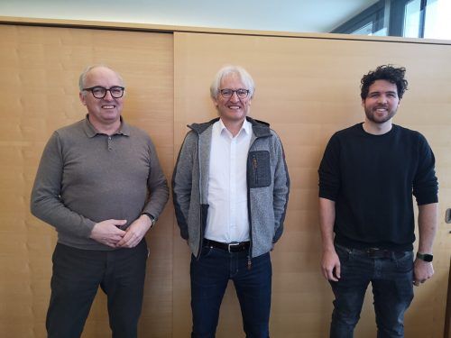 Norbert Greussing, Bürgermeister Paul Sutterlüty und Marc Meusburger. me