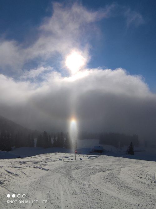 Sonne-Wolkenspiel in Laterns-Gapfohl. Sigrid Senkl