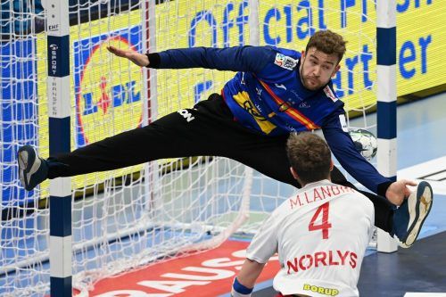 Spaniens Goalie Gonzalo Perez de Vargas wehrte 14 der 37 Würfe (38 Prozent) gegen Dänemark ab. AFP