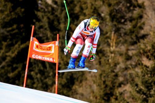 Tamara Tippler raste im Super-G von Cortina d‘Ampezzo auf den zweiten Platz, wurde nur von der Italienierin Elena Curtoni geschlagen. gepa