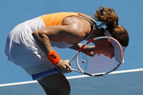 Verärgerung bei der an Nummer drei gesetzten Spanierin Garbine Muguruza nach dem Aus. ap