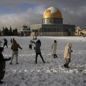 Seltener Schneefall in Jerusalem