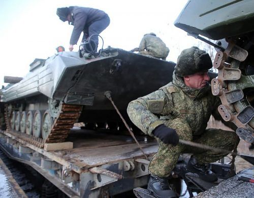 Vorbereitungen für die Militärübungen Russlands in Belarus. AFP