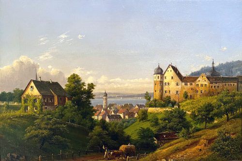 Ansicht von Bregenz, Öl auf Leinwand von Max Bach, aus dem Jahr 1861. CHV