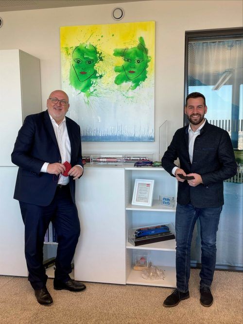 ÖBB-Chef Andreas Matthä und Bürgermeister Simon Tschann. Stadt Bludenz