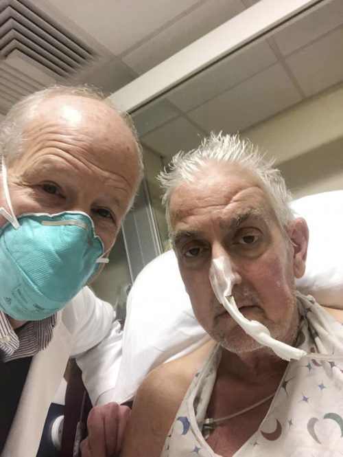 David Bennett (rechts) mit seinem Arzt Dr. Bartley Griffith. afp