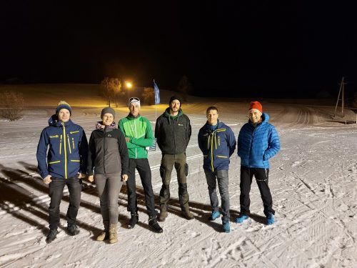 Der Vorstand des Skivereins Sulzberg im Nordic Sport Park: Helmut Feurle, Judith Moosbrugger, Benjamin Bilgeri, Walter Lässer, Markus Hertnagel und Kim Dehn. Simon Alber