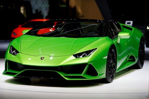 Der Lamborghini Huracan Evo Spyder auf dem Genfer Auto-Salon. reuters
