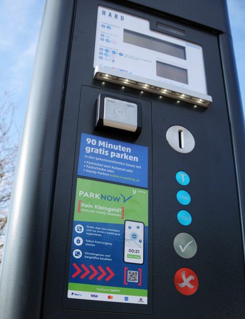 Die 90 Freiminuten zum Parken gelten in Hard weiterhin.