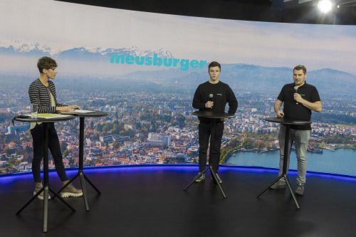 Die digitale Russmedia-Lehrlingsmesse findet im modernen TV-Studio in Schwarzach statt. Heute Vormittag geht es weiter. vn/Paulitsch