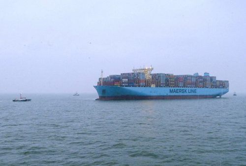 Die „Mumbai Maersk“ hat sich nördlich vor der Insel Wangerooge festgefahren. Rts