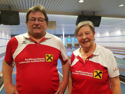Die neuen Vorarlberger Meister im Mixed: Hildegard Müller und Markus Steffan.  Vbfkv