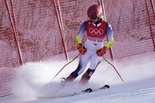 Für Mikaela Shiffrin war der Riesentorlauf nach sieben Toren zu Ende. ap