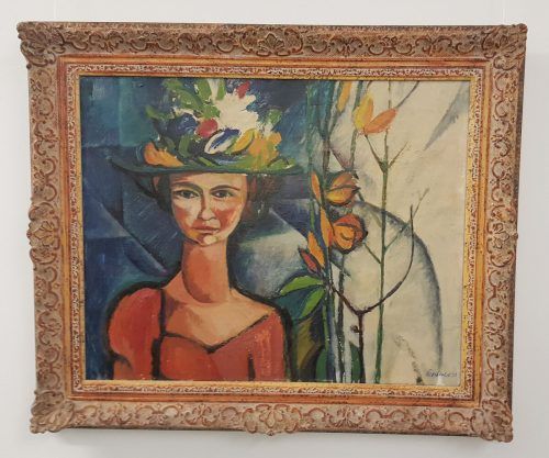 Hubert Berchtold schuf 1957 sein „Mädchen mit Blumenhut“.