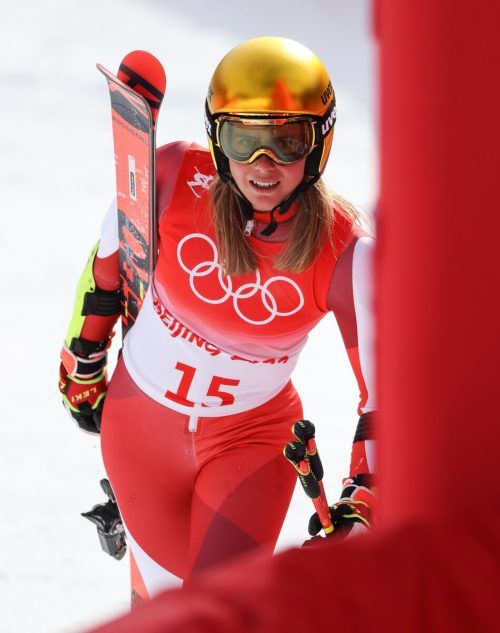 Im Riesentorlauf lief es für Katharina Liensberger nicht nach Wunsch. gepa