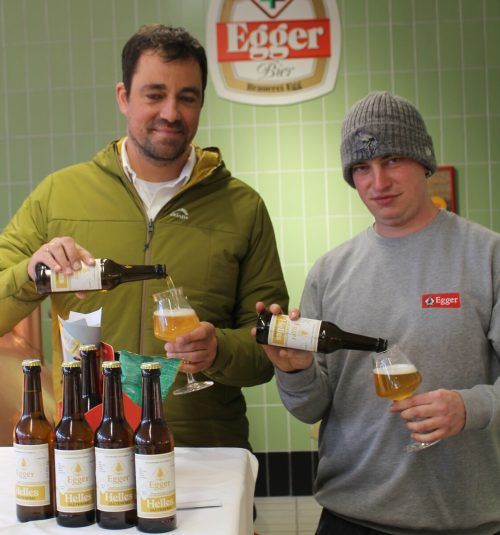 Lukas Dorner (l.) und sein Brauer Dominik Gössler. STP