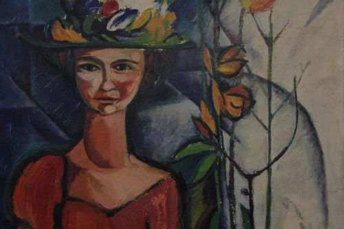 "Mädchen mit Blumenhut" von Hubert Berchtold.