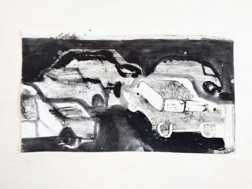 Monotypien ohne Titel: Autos von Lorenz Helfer ab 3. März in der Galerie.Z in Hard.