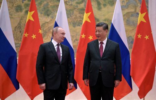 Putin traf Xi vor Beginn der Olympischen Winterspiele in Peking. Er nahm als einziger Vertreter eines großen Landes an der Eröffnung teil.   Sputnik/Reuters