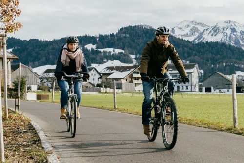 Radfahren kann das ganze Jahr über betrieben werden und hilft, das Wohlbefinden zu bewahren. vlk