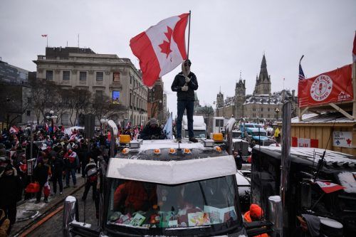 Seit Wochen demonstrierten in Kanada Tausende gegen die Corona-Maßnahmen.  AF