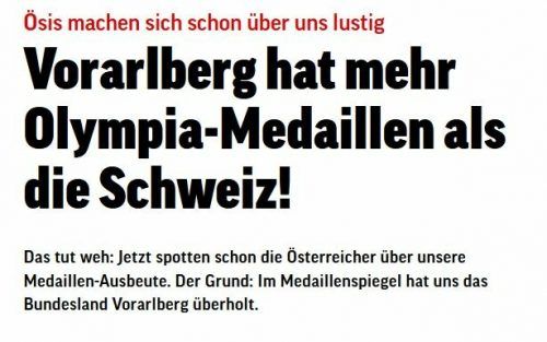So titelte der „Blick“ nach den großen Erfolgen der Vorarlberger Athleten.