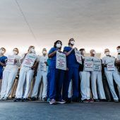 Personalproteste in den Innenhof verbannt