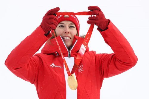 Verteidigte ihren Titel in der Kombination: die Schweizerin Michelle Gisin. gepa