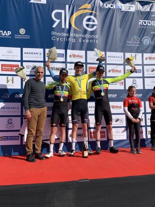 Alexis Guerin, Sieger Louis Bendixen und Lukas Meiler. Nassos Triantafyllou