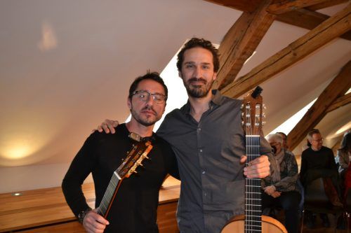 Die Musiker Andrés Ángel und Manuel Montero. BI