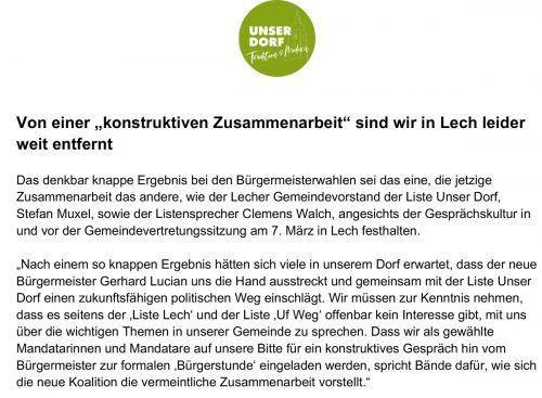 Gemeindevorstand Stefan Muxel tat seinen Unmut in einem offenen Brief kund. VN